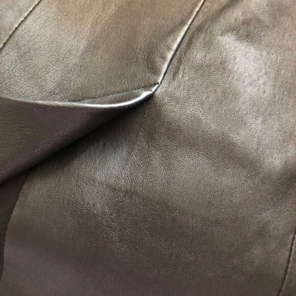 NWT $450 MACKAGE LUCILLE BLACK LAMBSKIN LEATHER MIDI PENCIL SKIRT US SIZE 10 - Picture 9 of 9